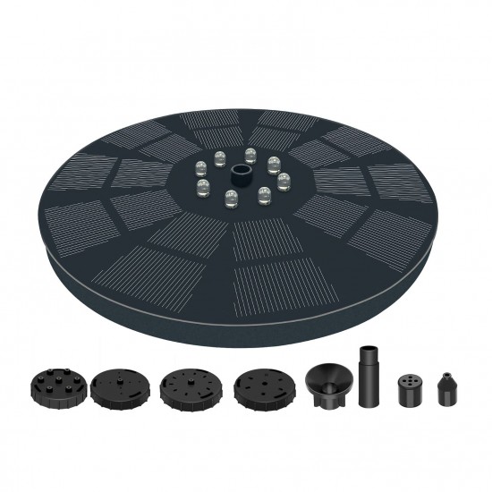 Solar Fountain Pump 3W Solar Powered Outdoor Bird Bath Fountain 7 Spray Patterns Water Pump with Colored LED Lights Battery Backup for Garden Pond Pool Fish Tank Aquarium and Pet Solar Fountain Pump 3W Solar Powered Outdoor Bird Bath Fountain 7 Spray Patterns Water Pump with Colored LED Lights Battery Backup for Garden Pond Pool Fish Tank Aquarium and Pet