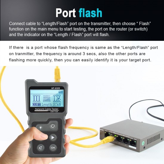Multi-functional LCD Network Cable Tester Wire Tracker PoE Checker Inline PoE Voltage and Current Tester with Cable Tester with Illuminate Function Multi-functional LCD Network Cable Tester Wire Tracker PoE Checker Inline PoE Voltage and Current Tester with Cable Tester with Illuminate Function
