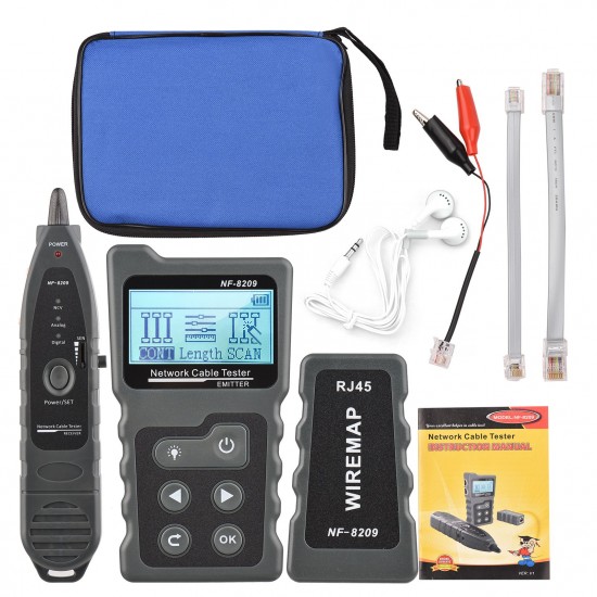 Multi-functional LCD Network Cable Tester Wire Tracker PoE Checker Inline PoE Voltage and Current Tester with Cable Tester with Illuminate Function Multi-functional LCD Network Cable Tester Wire Tracker PoE Checker Inline PoE Voltage and Current Tester with Cable Tester with Illuminate Function