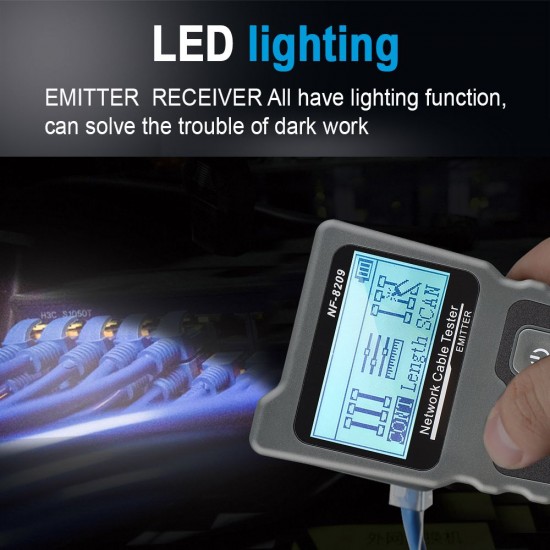 Multi-functional LCD Network Cable Tester Wire Tracker PoE Checker Inline PoE Voltage and Current Tester with Cable Tester with Illuminate Function Multi-functional LCD Network Cable Tester Wire Tracker PoE Checker Inline PoE Voltage and Current Tester with Cable Tester with Illuminate Function