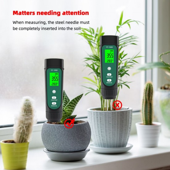 3-In-1 Digital Soil Tester LED Screen with Backlight Soil EC / Humidity / Temperature Meter Plant Moisture Meter Hygrometer Household Gardening Potted Soil Testing Instrument 3-In-1 Digital Soil Tester LED Screen with Backlight Soil EC / Humidity / Temperature Meter Plant Moisture Meter Hygrometer Household Gardening Potted Soil Testing Instrument