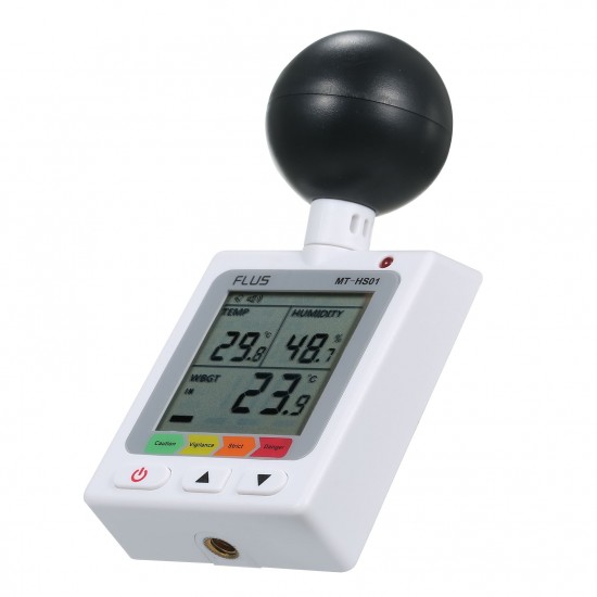 WBGT + HI Heat Index Checker Stress Meter Air Globe Temperature Humidity Tester WBGT + HI Heat Index Checker Stress Meter Air Globe Temperature Humidity Tester