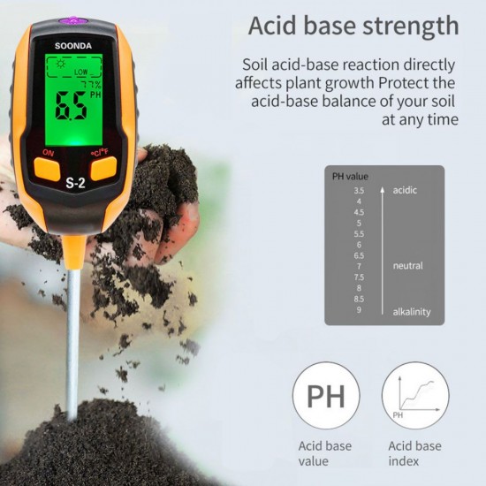 5-in-1 Soil Tester Multifunctional Soil Detector Moisture Meter pH Meter Temperature Soil/Ambient Moisture Sunlight Intensity pH Tester 5-in-1 Soil Tester Multifunctional Soil Detector Moisture Meter pH Meter Temperature Soil/Ambient Moisture Sunlight Intensity pH Tester