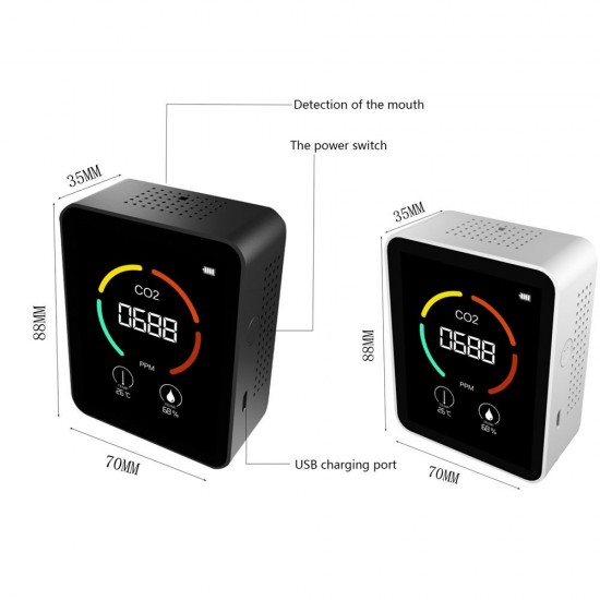 3-in-1 CO2 Carbon Dioxide Detector Portable Air Quality Monitor Temperature Humidity Tester TVOC Detection Meter with LCD Display for Home Office Car 3-in-1 CO2 Carbon Dioxide Detector Portable Air Quality Monitor Temperature Humidity Tester TVOC Detection Meter with LCD Display for Home Office Car