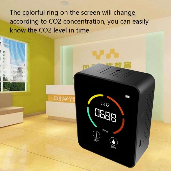 3-in-1 CO2 Carbon Dioxide Detector Portable Air Quality Monitor Temperature Humidity Tester TVOC Detection Meter with LCD Display for Home Office Car 3-in-1 CO2 Carbon Dioxide Detector Portable Air Quality Monitor Temperature Humidity Tester TVOC Detection Meter with LCD Display for Home Office Car