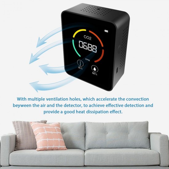3-in-1 CO2 Carbon Dioxide Detector Portable Air Quality Monitor Temperature Humidity Tester TVOC Detection Meter with LCD Display for Home Office Car 3-in-1 CO2 Carbon Dioxide Detector Portable Air Quality Monitor Temperature Humidity Tester TVOC Detection Meter with LCD Display for Home Office Car