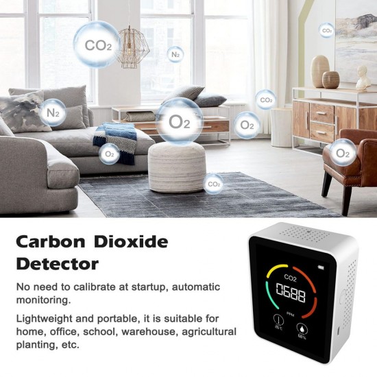 3-in-1 CO2 Carbon Dioxide Detector Portable Air Quality Monitor Temperature Humidity Tester TVOC Detection Meter with LCD Display for Home Office Car 3-in-1 CO2 Carbon Dioxide Detector Portable Air Quality Monitor Temperature Humidity Tester TVOC Detection Meter with LCD Display for Home Office Car