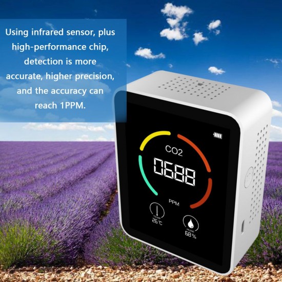 3-in-1 CO2 Carbon Dioxide Detector Portable Air Quality Monitor Temperature Humidity Tester TVOC Detection Meter with LCD Display for Home Office Car 3-in-1 CO2 Carbon Dioxide Detector Portable Air Quality Monitor Temperature Humidity Tester TVOC Detection Meter with LCD Display for Home Office Car