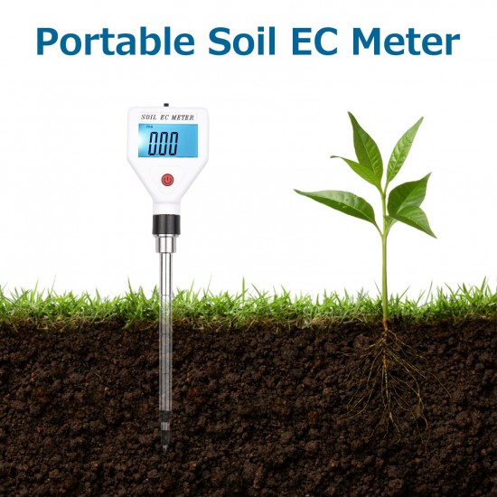 Soil EC Meter Digital Soil Tester with Backlight Screen Portable Soil Salinity Tester for Greenhouse Garden Farm Orchard Soil EC Meter Digital Soil Tester with Backlight Screen Portable Soil Salinity Tester for Greenhouse Garden Farm Orchard