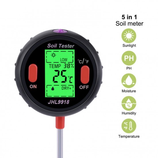Soil Tester Multiple Function Large Screen Electronic Digital Display Soil Moisture PH Temperature Illumination Meter Soil Tester Multiple Function Large Screen Electronic Digital Display Soil Moisture PH Temperature Illumination Meter