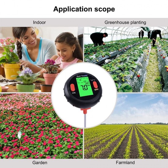 Soil Tester Multiple Function Large Screen Electronic Digital Display Soil Moisture PH Temperature Illumination Meter Soil Tester Multiple Function Large Screen Electronic Digital Display Soil Moisture PH Temperature Illumination Meter