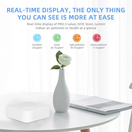 Tuya WiFi Intelligent Air Housekeeper 6-in-1 Air Quality Monitor PM2.5/Formaldehyde/TVOC/CO2/Temperature/Humidity Detector for Home Office Tuya WiFi Intelligent Air Housekeeper 6-in-1 Air Quality Monitor PM2.5/Formaldehyde/TVOC/CO2/Temperature/Humidity Detector for Home Office