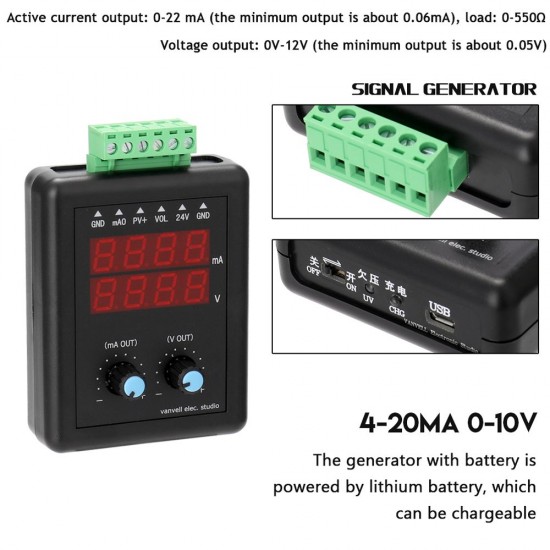 4-20mA 0-10V Signal Generator 24V Current Voltage Transmitter Signal Source Constant Current Source with Display 4-20mA 0-10V Signal Generator 24V Current Voltage Transmitter Signal Source Constant Current Source with Display