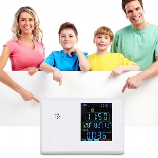 Digital Formaldehyde Detector Hygrothermograph Alarm Clock Carbon Dioxide Tester Air Quality Monitor Gas Analyzer Digital Formaldehyde Detector Hygrothermograph Alarm Clock Carbon Dioxide Tester Air Quality Monitor Gas Analyzer