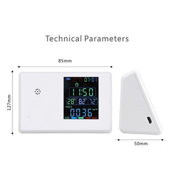 Digital Formaldehyde Detector Hygrothermograph Alarm Clock Carbon Dioxide Tester Air Quality Monitor Gas Analyzer Digital Formaldehyde Detector Hygrothermograph Alarm Clock Carbon Dioxide Tester Air Quality Monitor Gas Analyzer