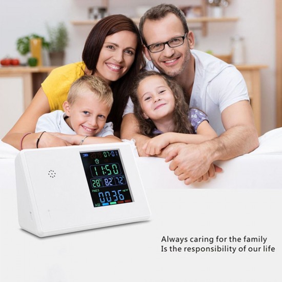Digital Formaldehyde Detector Hygrothermograph Alarm Clock Carbon Dioxide Tester Air Quality Monitor Gas Analyzer Digital Formaldehyde Detector Hygrothermograph Alarm Clock Carbon Dioxide Tester Air Quality Monitor Gas Analyzer