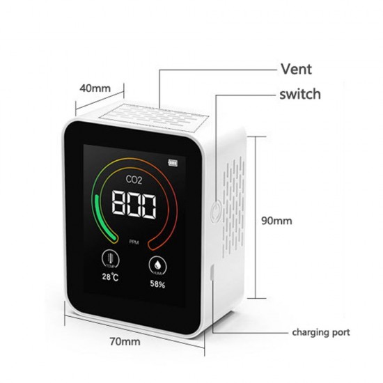 Intelligent Big Screen CO2 Temperature Humidity Multipurpose Detect Tool Portable Testing Instrument Household Intelligent Big Screen CO2 Temperature Humidity Multipurpose Detect Tool Portable Testing Instrument Household