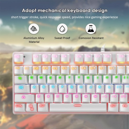 Illuminated Keyboard 87 Keys Gaming Keyboard USB Powered Operated Diverse Lighting Effect for Computer Laptop E-sports Compatible with WINDOWS XP/ WIN 7/ WIN 8/ WIN 10/ IOS System Illuminated Keyboard 87 Keys Gaming Keyboard USB Powered Operated Diverse Lighting Effect for Computer Laptop E-sports Compatible with WINDOWS XP/ WIN 7/ WIN 8/ WIN 10/ IOS System