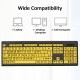 Wired USB Large Print Computer Keyboard for Low Vision Users High Contrast 104 Keys Letters for Old Men Wired USB Large Print Computer Keyboard for Low Vision Users High Contrast 104 Keys Letters for Old Men