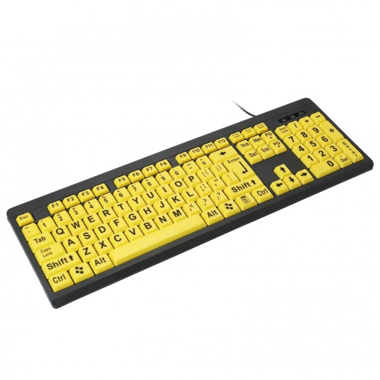 Wired USB Large Print Computer Keyboard for Low Vision Users High Contrast 104 Keys Letters for Old Men Wired USB Large Print Computer Keyboard for Low Vision Users High Contrast 104 Keys Letters for Old Men