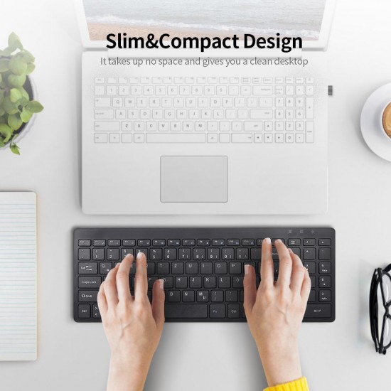 2.4G Wireless Keyboard Ultra-thin Wireless Keyboard Mute Keyboard 95 Keys Wireless Keyboard for PC Laptop Black English 2.4G Wireless Keyboard Ultra-thin Wireless Keyboard Mute Keyboard 95 Keys Wireless Keyboard for PC Laptop Black English