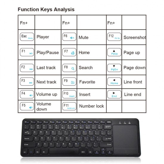 2.4G wireless keyboard with Multifunctional touchpad 78 Key ultra-thin office Portable Keyboard for Windows/Android Black 2.4G wireless keyboard with Multifunctional touchpad 78 Key ultra-thin office Portable Keyboard for Windows/Android Black