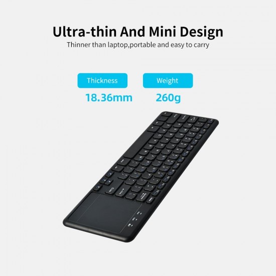 2.4G wireless keyboard with Multifunctional touchpad 78 Key ultra-thin office Portable Keyboard for Windows/Android Black 2.4G wireless keyboard with Multifunctional touchpad 78 Key ultra-thin office Portable Keyboard for Windows/Android Black