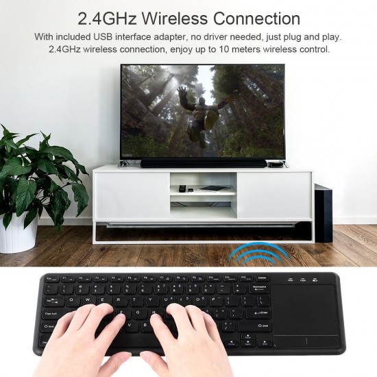 2.4G wireless keyboard with Multifunctional touchpad 78 Key ultra-thin office Portable Keyboard for Windows/Android Black 2.4G wireless keyboard with Multifunctional touchpad 78 Key ultra-thin office Portable Keyboard for Windows/Android Black