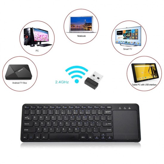 2.4G wireless keyboard with Multifunctional touchpad 78 Key ultra-thin office Portable Keyboard for Windows/Android Black 2.4G wireless keyboard with Multifunctional touchpad 78 Key ultra-thin office Portable Keyboard for Windows/Android Black