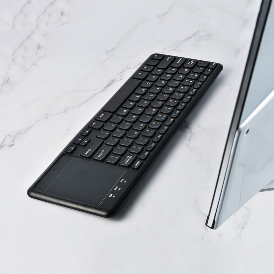2.4G wireless keyboard with Multifunctional touchpad 78 Key ultra-thin office Portable Keyboard for Windows/Android Black 2.4G wireless keyboard with Multifunctional touchpad 78 Key ultra-thin office Portable Keyboard for Windows/Android Black