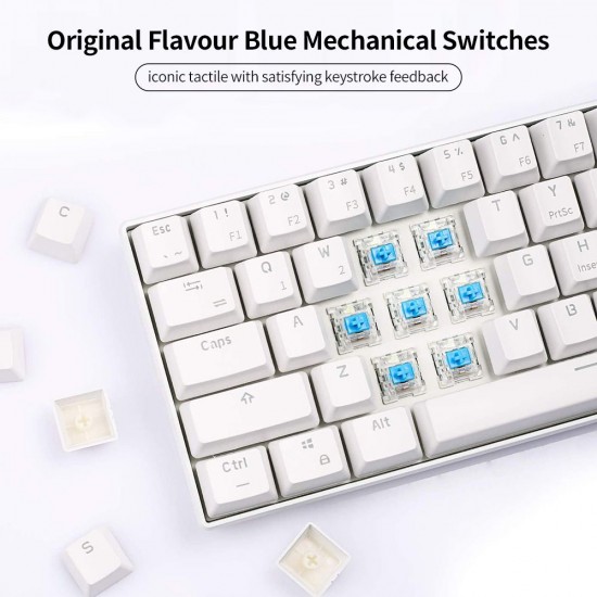 RK61 BT&Wired Dual Mode Keyboard Yellow Backlight 61 Key Mini Mechanical Keyboard for Phone/Tablet Black with Gateron Blue Switches RK61 BT&Wired Dual Mode Keyboard Yellow Backlight 61 Key Mini Mechanical Keyboard for Phone/Tablet Black with Gateron Blue Switches