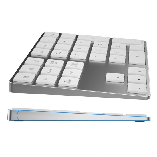 2-in-1 BT Keyboard USB-C 3.1 HUB Features 34-key Wireless Numeric Keypad with Two Extended USB3.0 Interfaces Silver 2-in-1 BT Keyboard USB-C 3.1 HUB Features 34-key Wireless Numeric Keypad with Two Extended USB3.0 Interfaces Silver