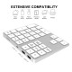 2-in-1 BT Keyboard USB-C 3.1 HUB Features 34-key Wireless Numeric Keypad with Two Extended USB3.0 Interfaces Silver 2-in-1 BT Keyboard USB-C 3.1 HUB Features 34-key Wireless Numeric Keypad with Two Extended USB3.0 Interfaces Silver