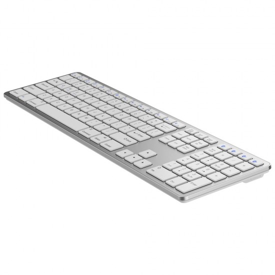 Multi-paired BT Keyboard 109-key Wireless Keyboard Support for IOS/Android/Windows System Silver Multi-paired BT Keyboard 109-key Wireless Keyboard Support for IOS/Android/Windows System Silver