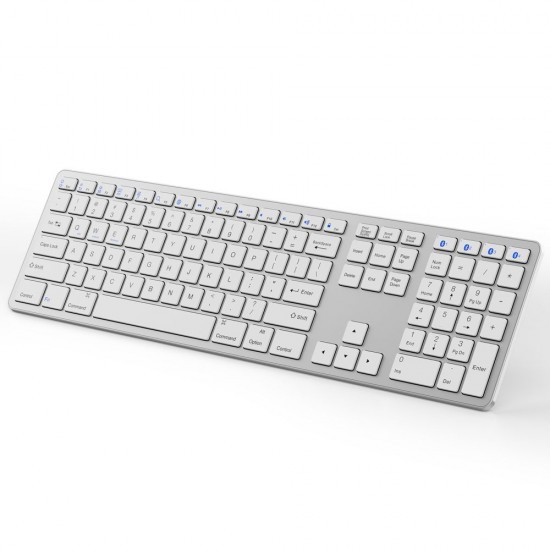 Multi-paired BT Keyboard 109-key Wireless Keyboard Support for IOS/Android/Windows System Silver Multi-paired BT Keyboard 109-key Wireless Keyboard Support for IOS/Android/Windows System Silver