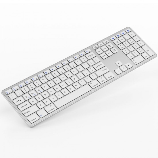 Multi-paired BT Keyboard 109-key Wireless Keyboard Support for IOS/Android/Windows System Silver Multi-paired BT Keyboard 109-key Wireless Keyboard Support for IOS/Android/Windows System Silver