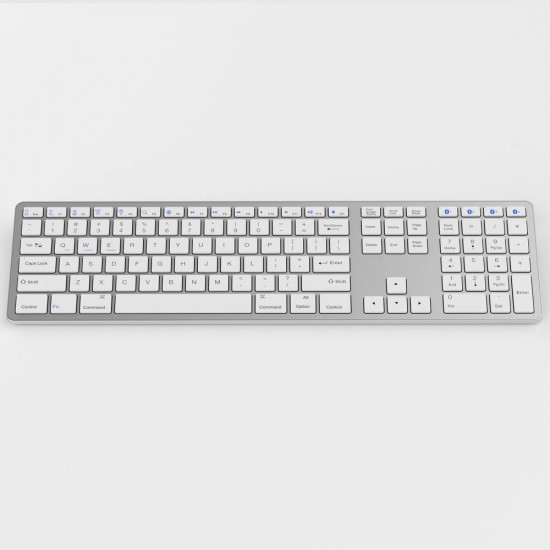 Multi-paired BT Keyboard 109-key Wireless Keyboard Support for IOS/Android/Windows System Silver Multi-paired BT Keyboard 109-key Wireless Keyboard Support for IOS/Android/Windows System Silver