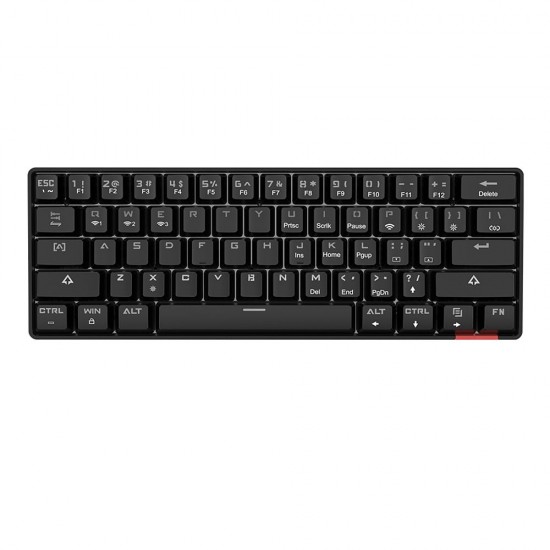Compact 61-key Mechanical Keyboard BT&Wired Keyboard Multipoint Pairing/RGB Lighting Effects/N/6-key Rollover/Blue Switch Black Compact 61-key Mechanical Keyboard BT&Wired Keyboard Multipoint Pairing/RGB Lighting Effects/N/6-key Rollover/Blue Switch Black