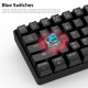 Compact 61-key Mechanical Keyboard BT&Wired Keyboard Multipoint Pairing/RGB Lighting Effects/N/6-key Rollover/Blue Switch Black Compact 61-key Mechanical Keyboard BT&Wired Keyboard Multipoint Pairing/RGB Lighting Effects/N/6-key Rollover/Blue Switch Black