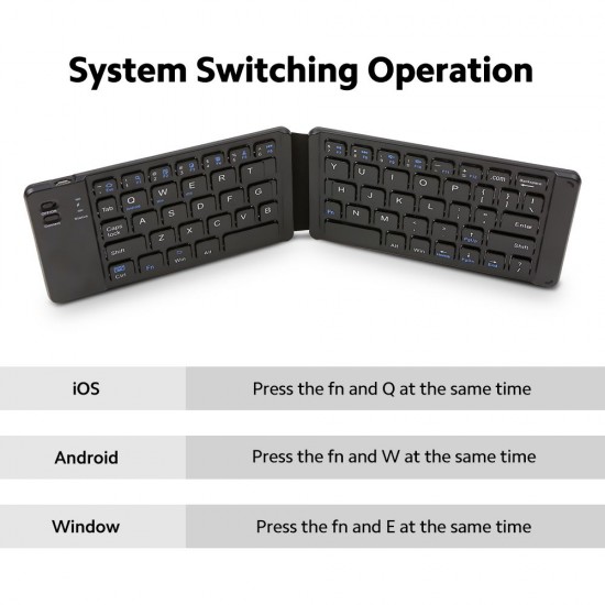 Convenient Folding BT Keyboard Compatibility Intelligent Matching Simple & Compact Long-lasting Battery Life Easy to Carry Black Convenient Folding BT Keyboard Compatibility Intelligent Matching Simple & Compact Long-lasting Battery Life Easy to Carry Black