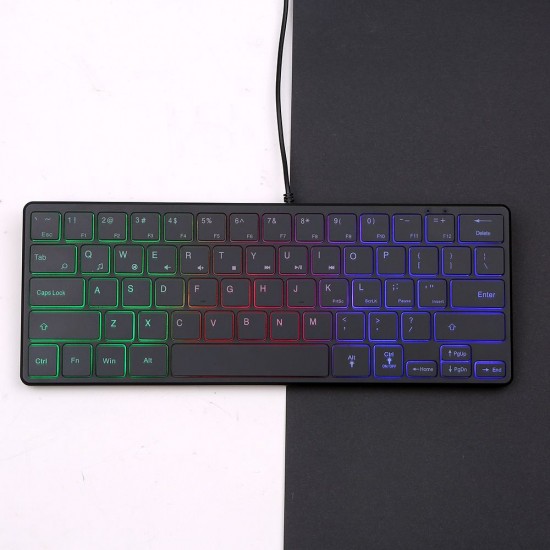 Portable Wired 64-key Keyboard Compact Film Keypad Lightweight Backlit Keyboard One Lighting Mode Plug N Play, Black Portable Wired 64-key Keyboard Compact Film Keypad Lightweight Backlit Keyboard One Lighting Mode Plug N Play, Black