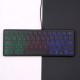 Portable Wired 64-key Keyboard Compact Film Keypad Lightweight Backlit Keyboard One Lighting Mode Plug N Play, Black Portable Wired 64-key Keyboard Compact Film Keypad Lightweight Backlit Keyboard One Lighting Mode Plug N Play, Black