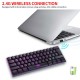 Wireless Keyboard 61 Keys BT+2.4G Dual-mode Keyboard with RGB Backlight Effect ABS Two-color Injection Molding keycap Black Wireless Keyboard 61 Keys BT+2.4G Dual-mode Keyboard with RGB Backlight Effect ABS Two-color Injection Molding keycap Black