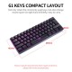 Wireless Keyboard 61 Keys BT+2.4G Dual-mode Keyboard with RGB Backlight Effect ABS Two-color Injection Molding keycap Black Wireless Keyboard 61 Keys BT+2.4G Dual-mode Keyboard with RGB Backlight Effect ABS Two-color Injection Molding keycap Black