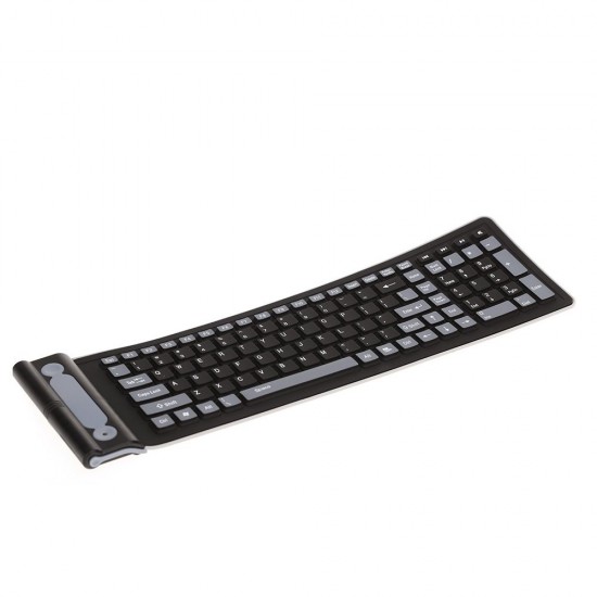 2.4G Wireless Keyboard 107 Keys Portable Folding Soft Silicone Dustproof Keyboard for Desktop Computer Laptop Plug and Play 2.4G Wireless Keyboard 107 Keys Portable Folding Soft Silicone Dustproof Keyboard for Desktop Computer Laptop Plug and Play