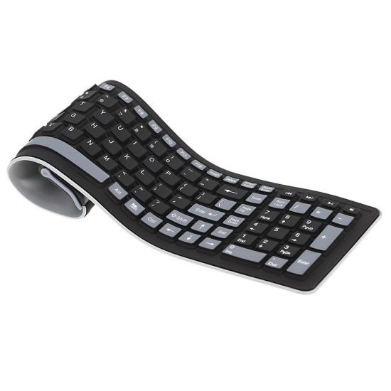 2.4G Wireless Keyboard 107 Keys Portable Folding Soft Silicone Dustproof Keyboard for Desktop Computer Laptop Plug and Play 2.4G Wireless Keyboard 107 Keys Portable Folding Soft Silicone Dustproof Keyboard for Desktop Computer Laptop Plug and Play