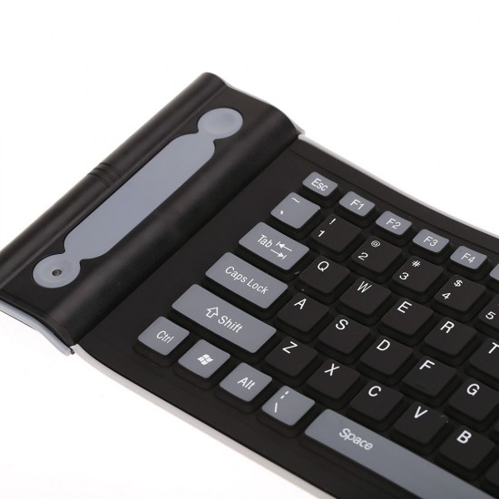 2.4G Wireless Keyboard 107 Keys Portable Folding Soft Silicone Dustproof Keyboard for Desktop Computer Laptop Plug and Play 2.4G Wireless Keyboard 107 Keys Portable Folding Soft Silicone Dustproof Keyboard for Desktop Computer Laptop Plug and Play