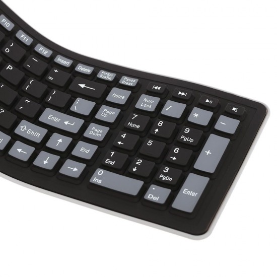 2.4G Wireless Keyboard 107 Keys Portable Folding Soft Silicone Dustproof Keyboard for Desktop Computer Laptop Plug and Play 2.4G Wireless Keyboard 107 Keys Portable Folding Soft Silicone Dustproof Keyboard for Desktop Computer Laptop Plug and Play