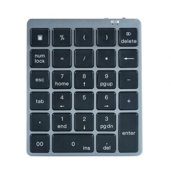 28 Keys Wireless Numeric Keyboard Financial Accounting Office Keyboard BT+USB Dual-mode Connection Built-in Lithium Battery 28 Keys Wireless Numeric Keyboard Financial Accounting Office Keyboard BT+USB Dual-mode Connection Built-in Lithium Battery