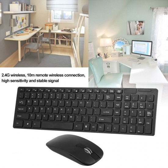 K-06 2.4G Wireless Keyboard and Mouse Combo Computer Keyboard with Mouse Plug and Play for Laptop Black K-06 2.4G Wireless Keyboard and Mouse Combo Computer Keyboard with Mouse Plug and Play for Laptop Black